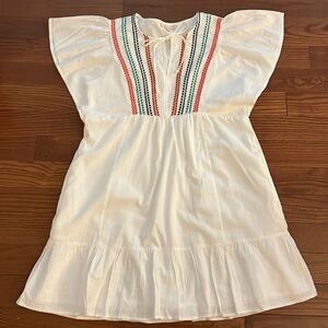 Knox Rose like new white dress with embroidered detail, size M
